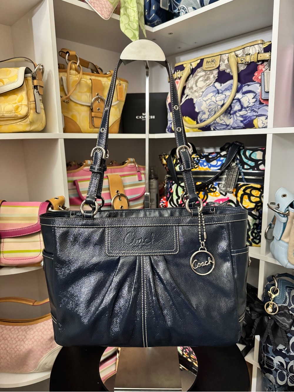 Coach Navy Gallery Tote Bag